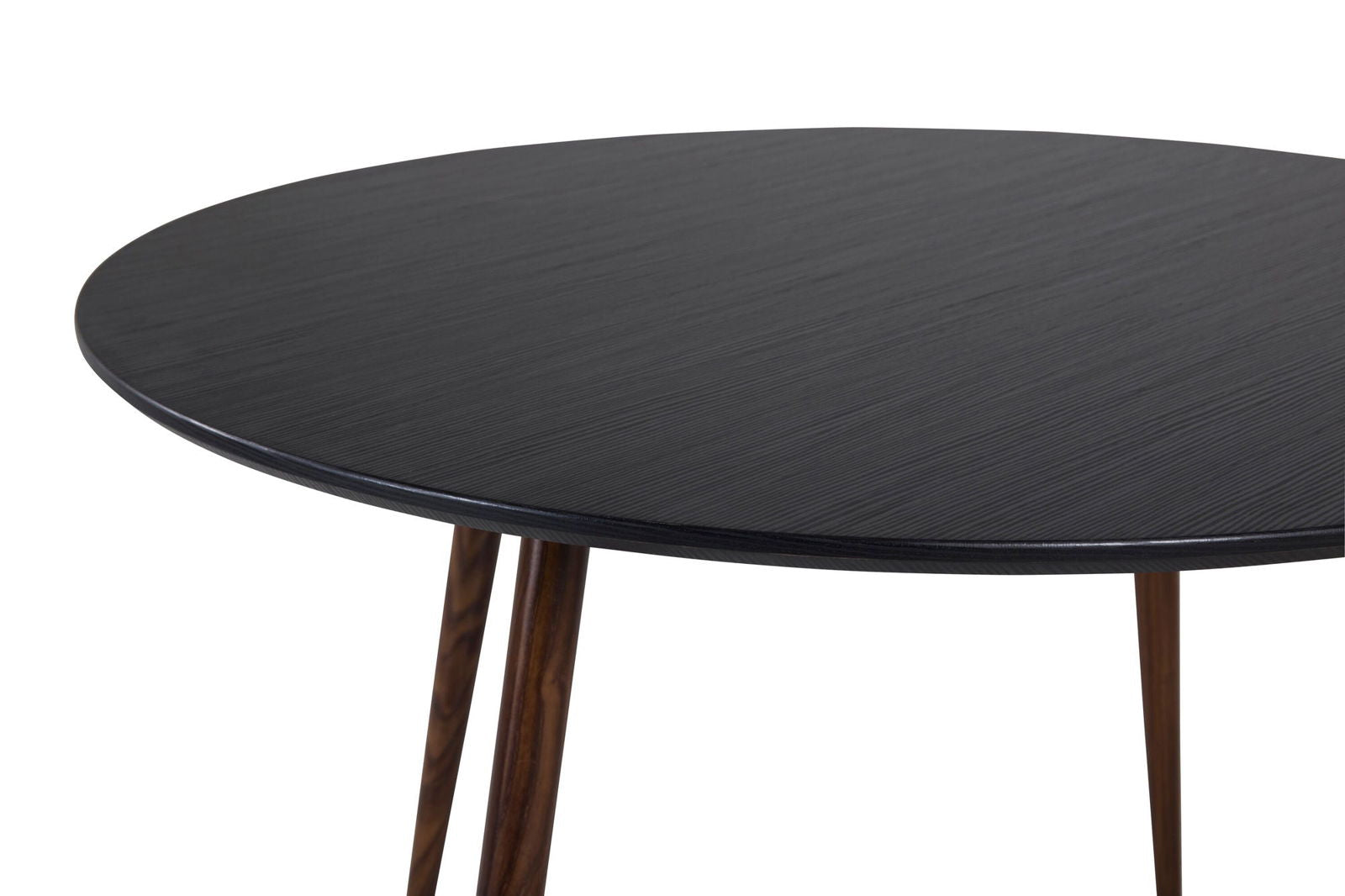 Venture Home Plaza Round Table 100 cm - Black Top - Walnut legs - vivahabitat.com