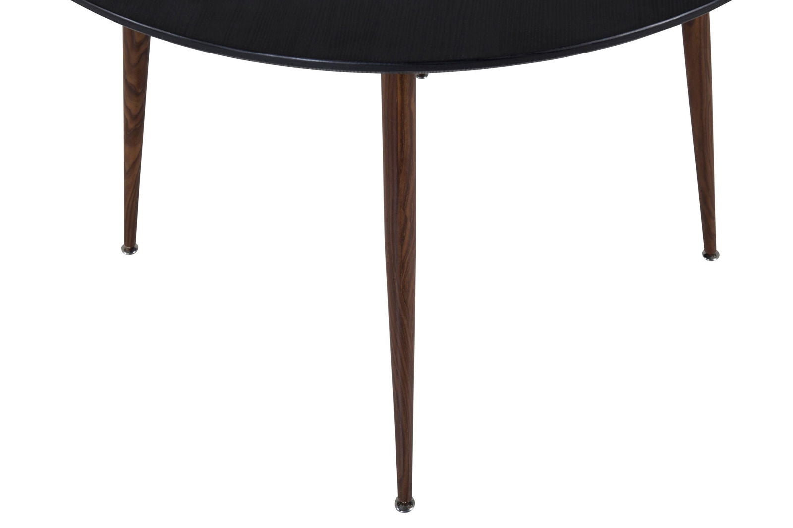 Venture Home Plaza Round Table 100 cm - Black Top - Walnut legs - vivahabitat.com