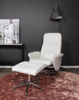 Venture Home Rolf Recliner Armchair with ottoman, Grey Fabric - vivahabitat.com