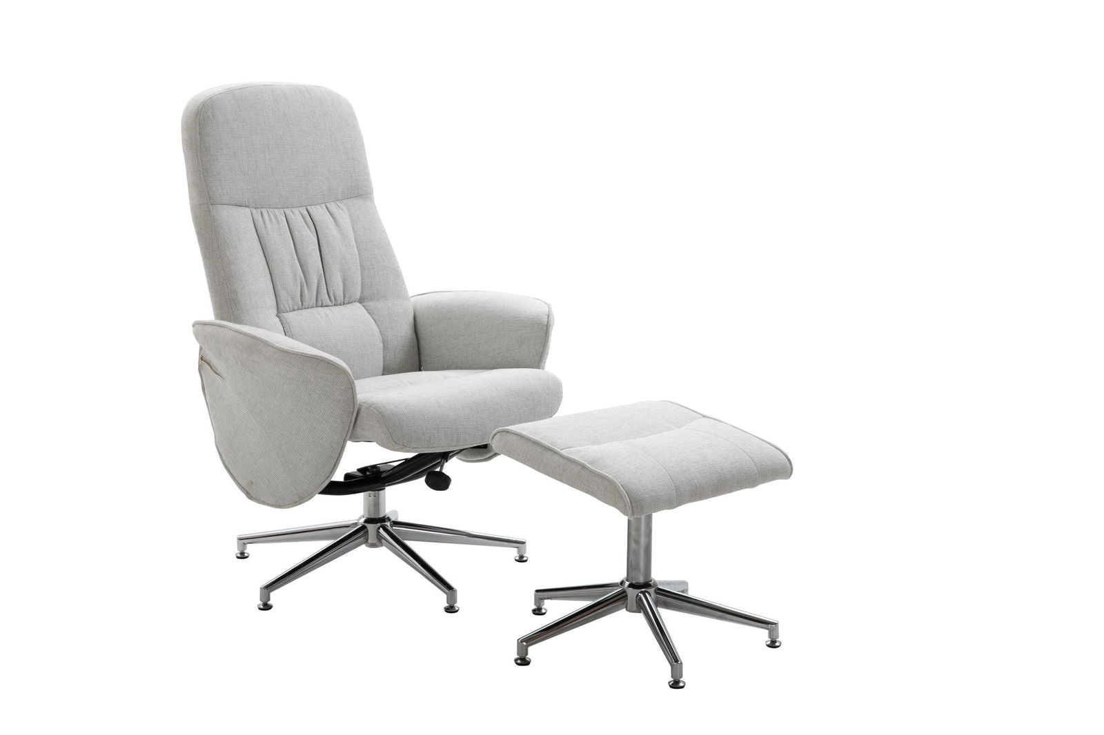 Venture Home Rolf Recliner Armchair with ottoman, Grey Fabric - vivahabitat.com