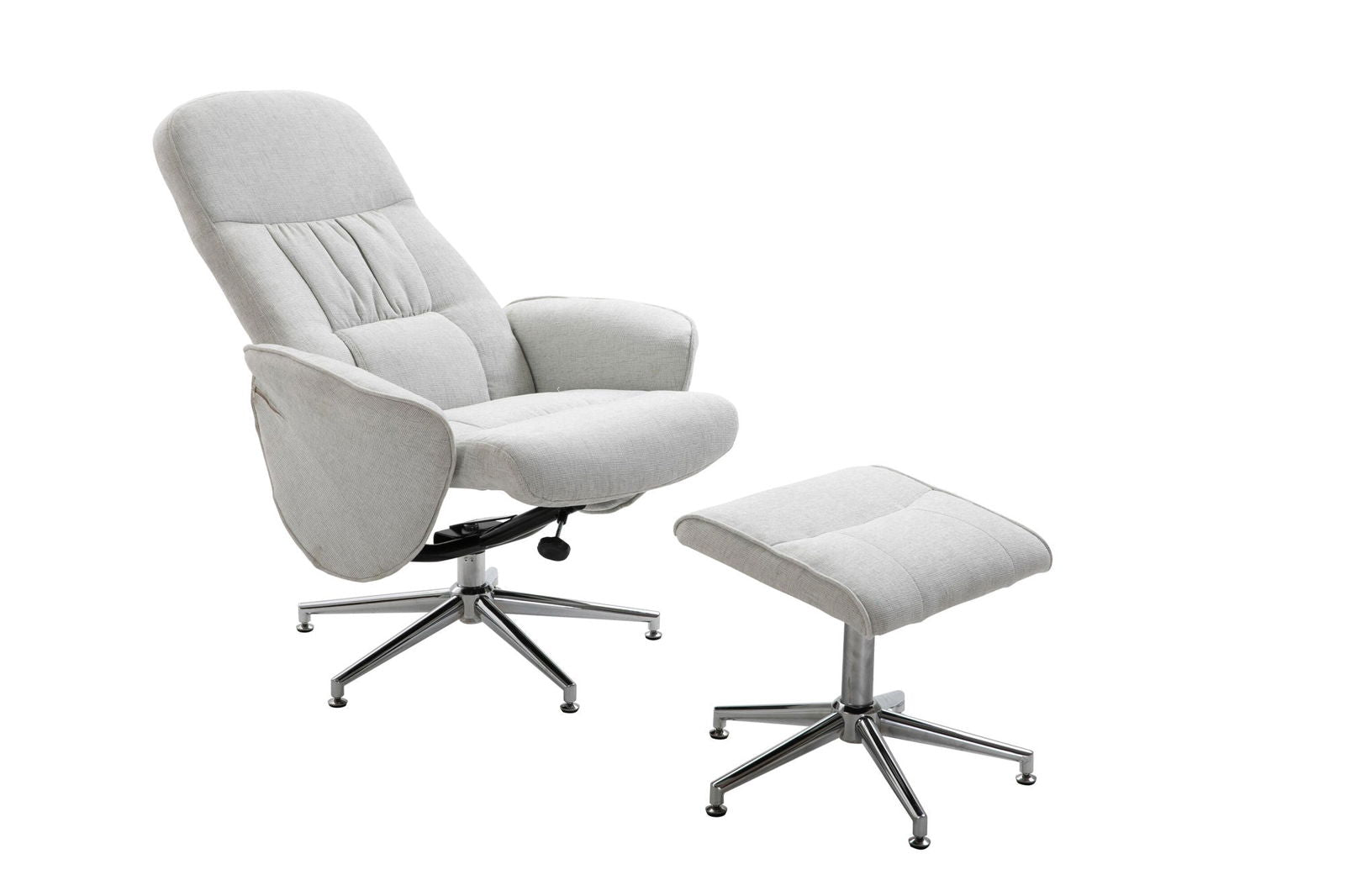 Venture Home Rolf Recliner Armchair with ottoman, Grey Fabric - vivahabitat.com