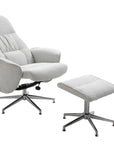 Venture Home Rolf Recliner Armchair with ottoman, Grey Fabric - vivahabitat.com