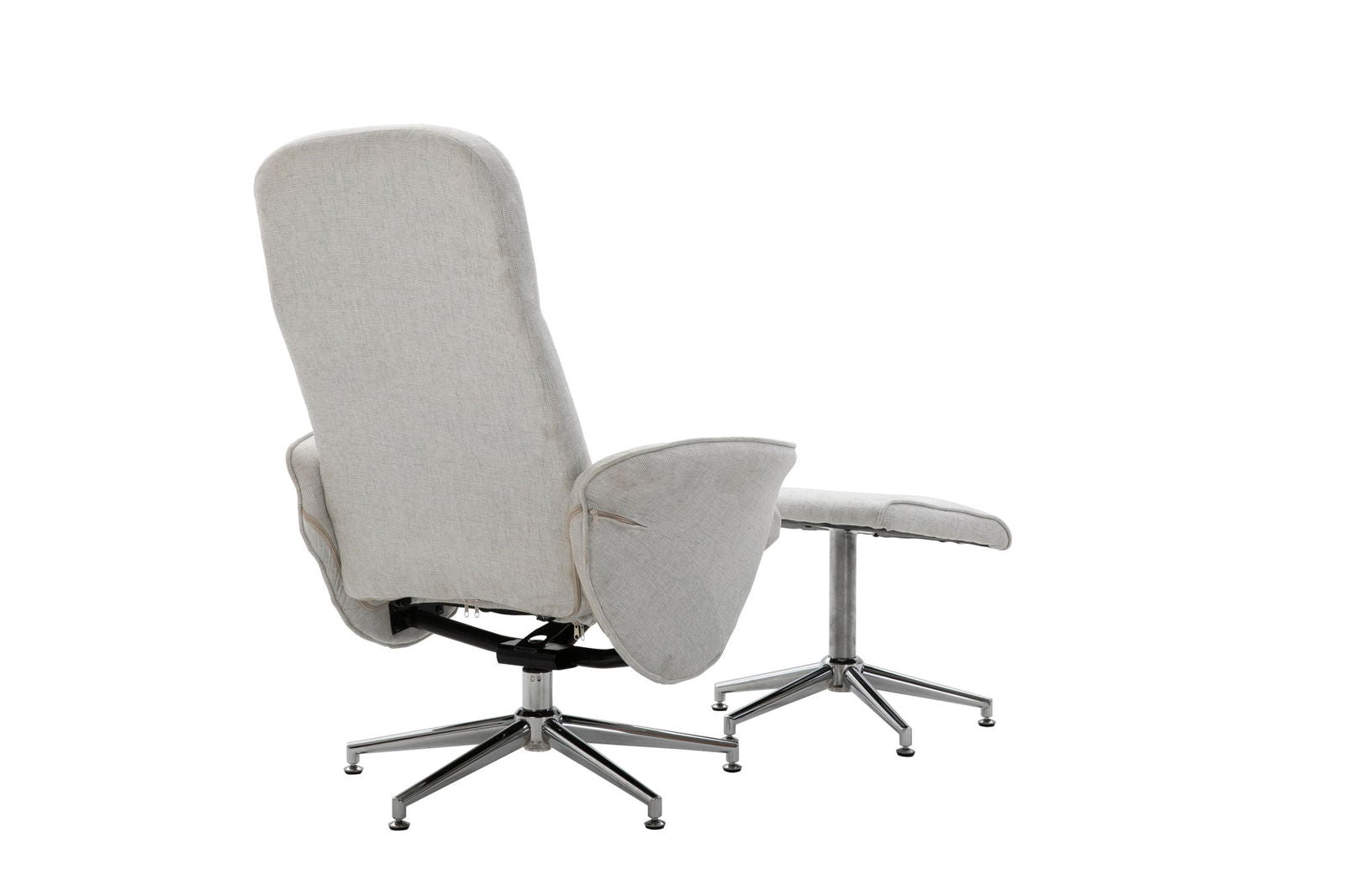 Venture Home Rolf Recliner Armchair with ottoman, Grey Fabric - vivahabitat.com