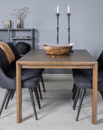 Venture Home Slider Extention Table - Smoked Oak - 170+40+40cm +Velvet Deluxe Dining Chair - - vivahabitat.com