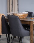 Venture Home Slider Extention Table - Smoked Oak - 170+40+40cm +Velvet Deluxe Dining Chair - - vivahabitat.com