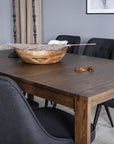 Venture Home Slider Extention Table - Smoked Oak - 170+40+40cm +Velvet Deluxe Dining Chair - - vivahabitat.com