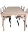 Venture Home Slider Extention Table - White Wash - 170+40+40cm +Polar Dining Chair- Black le - vivahabitat.com