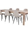 Venture Home Slider Extention Table - White Wash - 170+40+40cm +Polar Dining Chair- Black le - vivahabitat.com