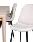 Venture Home Slider Extention Table - White Wash - 170+40+40cm +Polar Dining Chair- Black le - vivahabitat.com