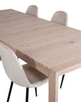 Venture Home Slider Extention Table - White Wash - 170+40+40cm +Polar Dining Chair- Black le - vivahabitat.com