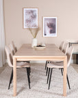 Venture Home Slider Extention Table - White Wash - 170+40+40cm +Polar Dining Chair- Black le - vivahabitat.com