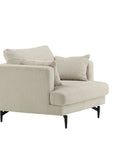 Venture Home Sofia Single Sofa - Black / Beige Corduroy - vivahabitat.com