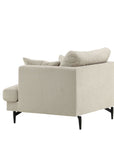 Venture Home Sofia Single Sofa - Black / Beige Corduroy - vivahabitat.com