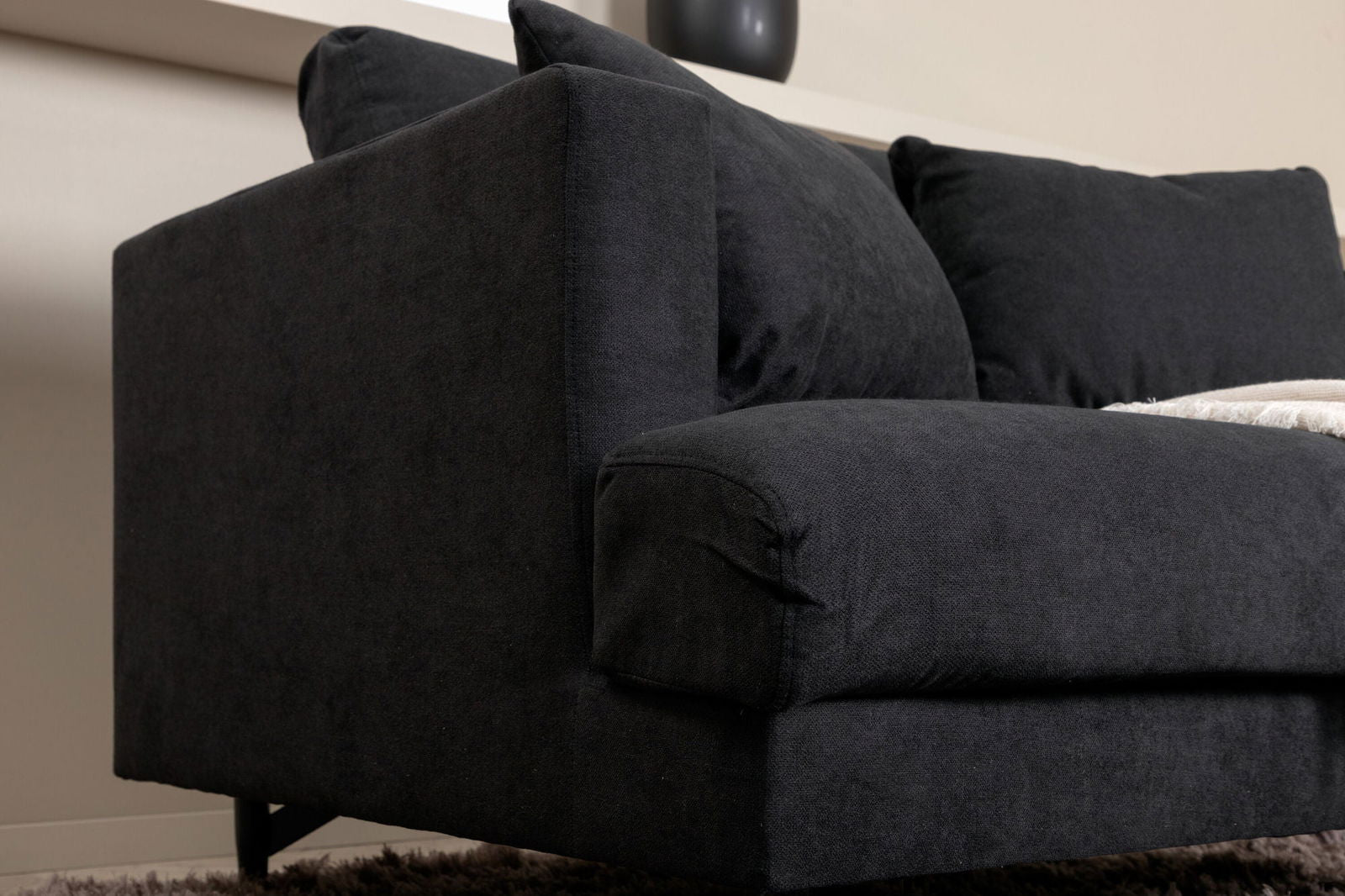 Venture Home Sofia Single Sofa - Black / Black Fabric - vivahabitat.com