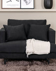 Venture Home Sofia Single Sofa - Black / Black Fabric - vivahabitat.com