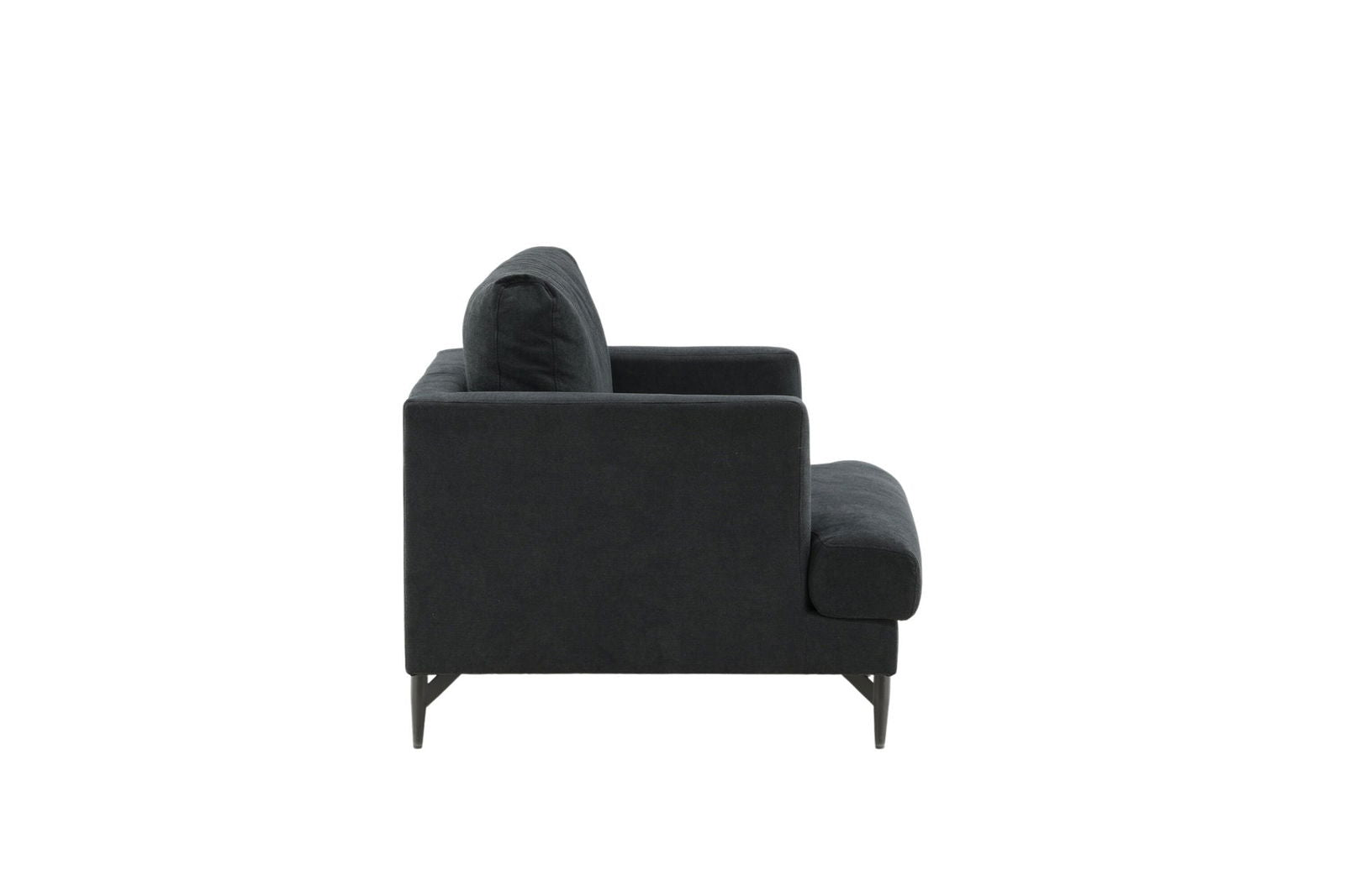 Venture Home Sofia Single Sofa - Black / Black Fabric - vivahabitat.com