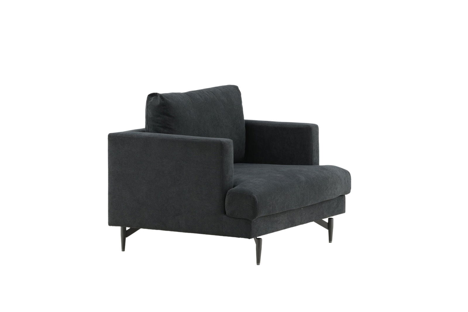 Venture Home Sofia Single Sofa - Black / Black Fabric - vivahabitat.com