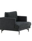 Venture Home Sofia Single Sofa - Black / Black Fabric - vivahabitat.com