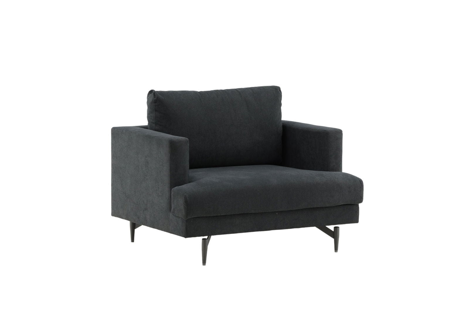 Venture Home Sofia Single Sofa - Black / Black Fabric - vivahabitat.com