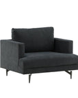 Venture Home Sofia Single Sofa - Black / Black Fabric - vivahabitat.com