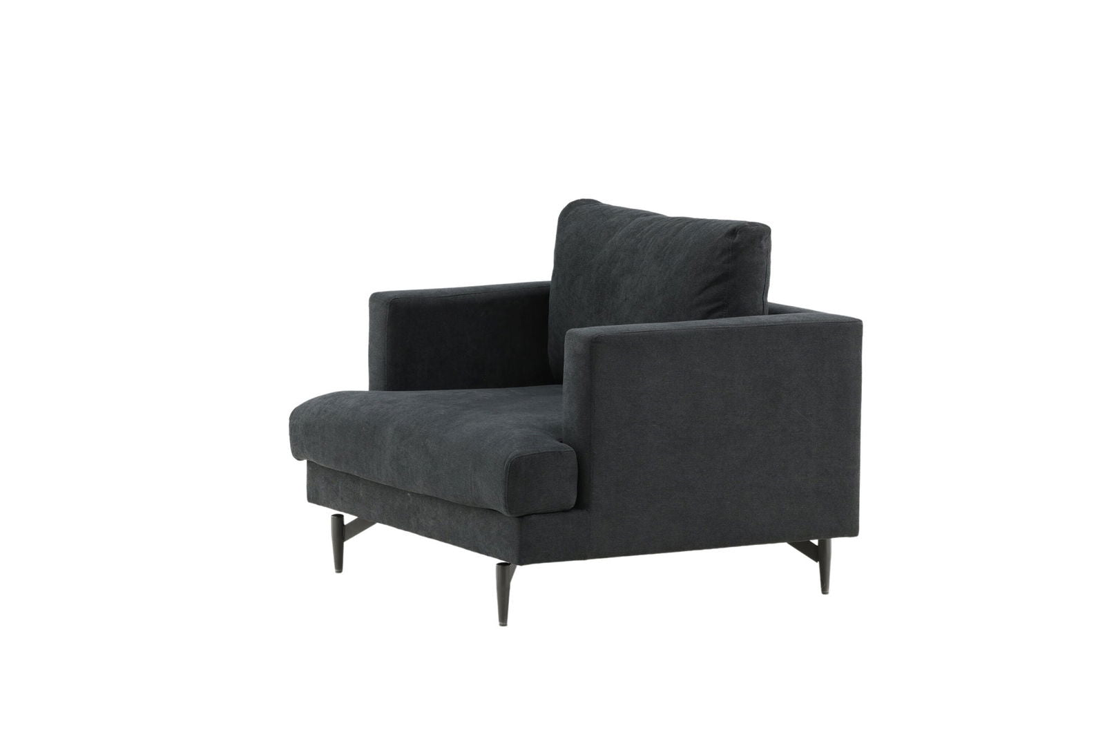 Venture Home Sofia Single Sofa - Black / Black Fabric - vivahabitat.com