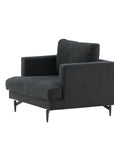 Venture Home Sofia Single Sofa - Black / Black Fabric - vivahabitat.com