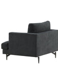 Venture Home Sofia Single Sofa - Black / Black Fabric - vivahabitat.com