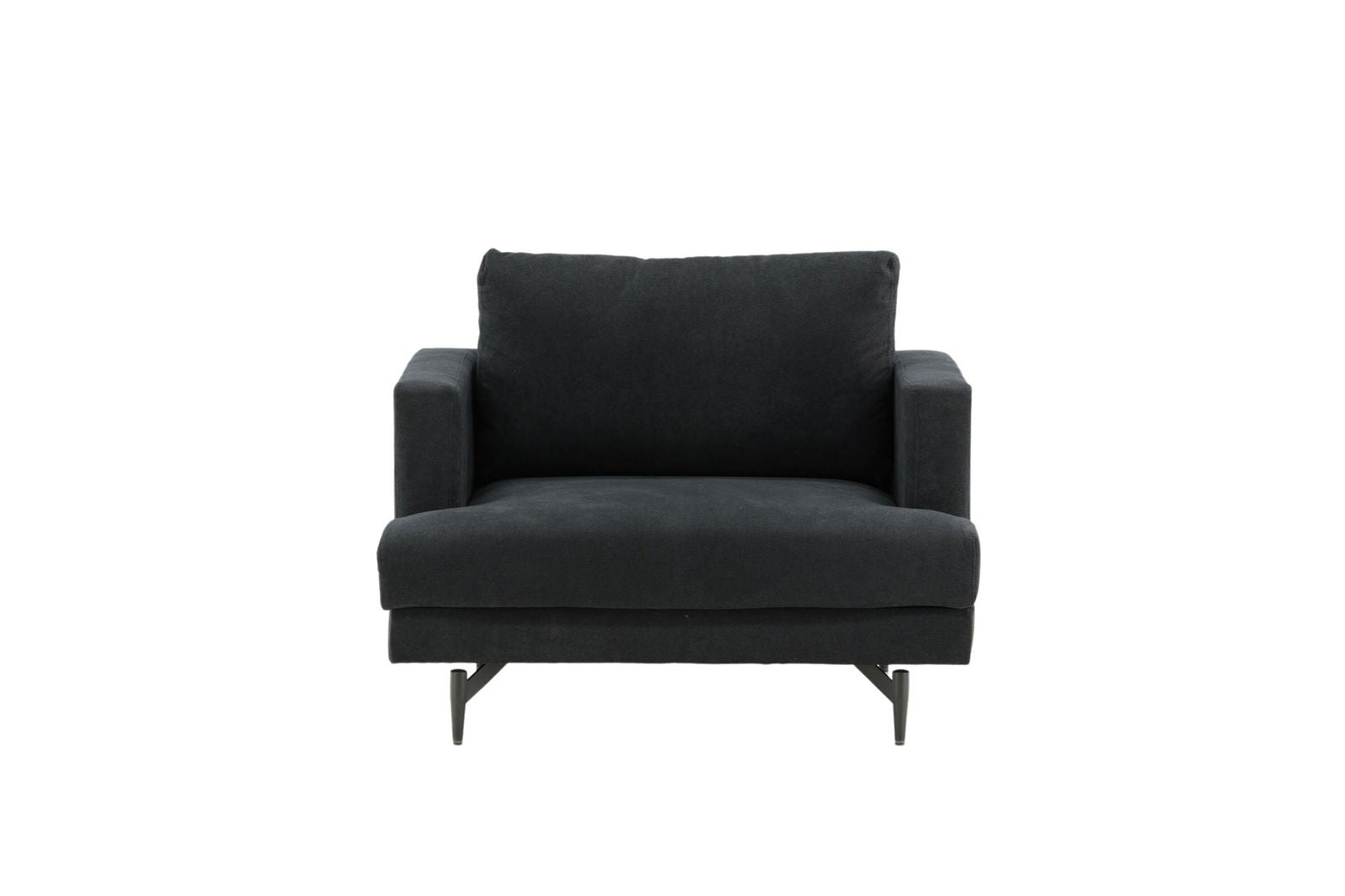 Venture Home Sofia Single Sofa - Black / Black Fabric - vivahabitat.com