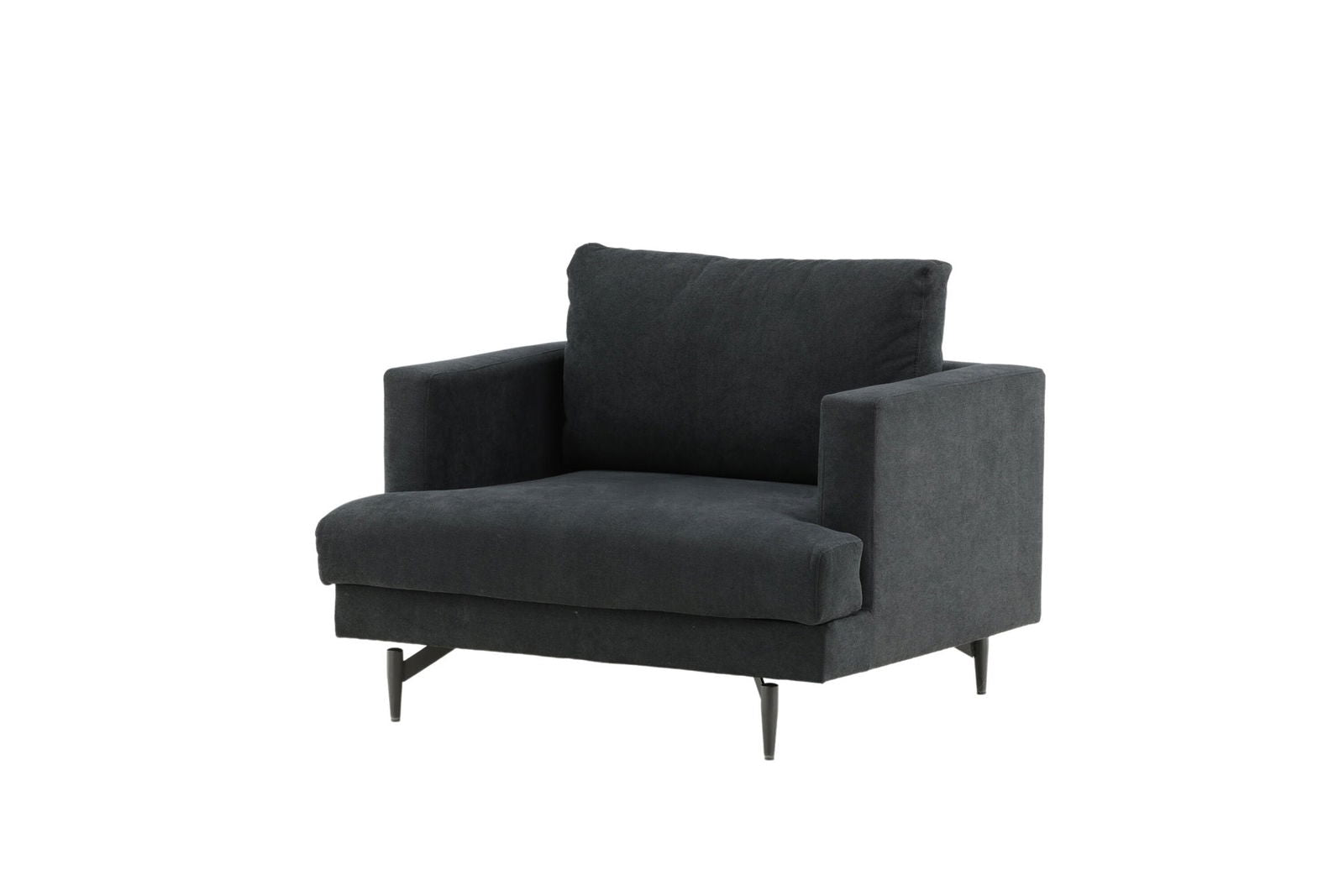 Venture Home Sofia Single Sofa - Black / Black Fabric - vivahabitat.com