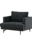 Venture Home Sofia Single Sofa - Black / Black Fabric - vivahabitat.com