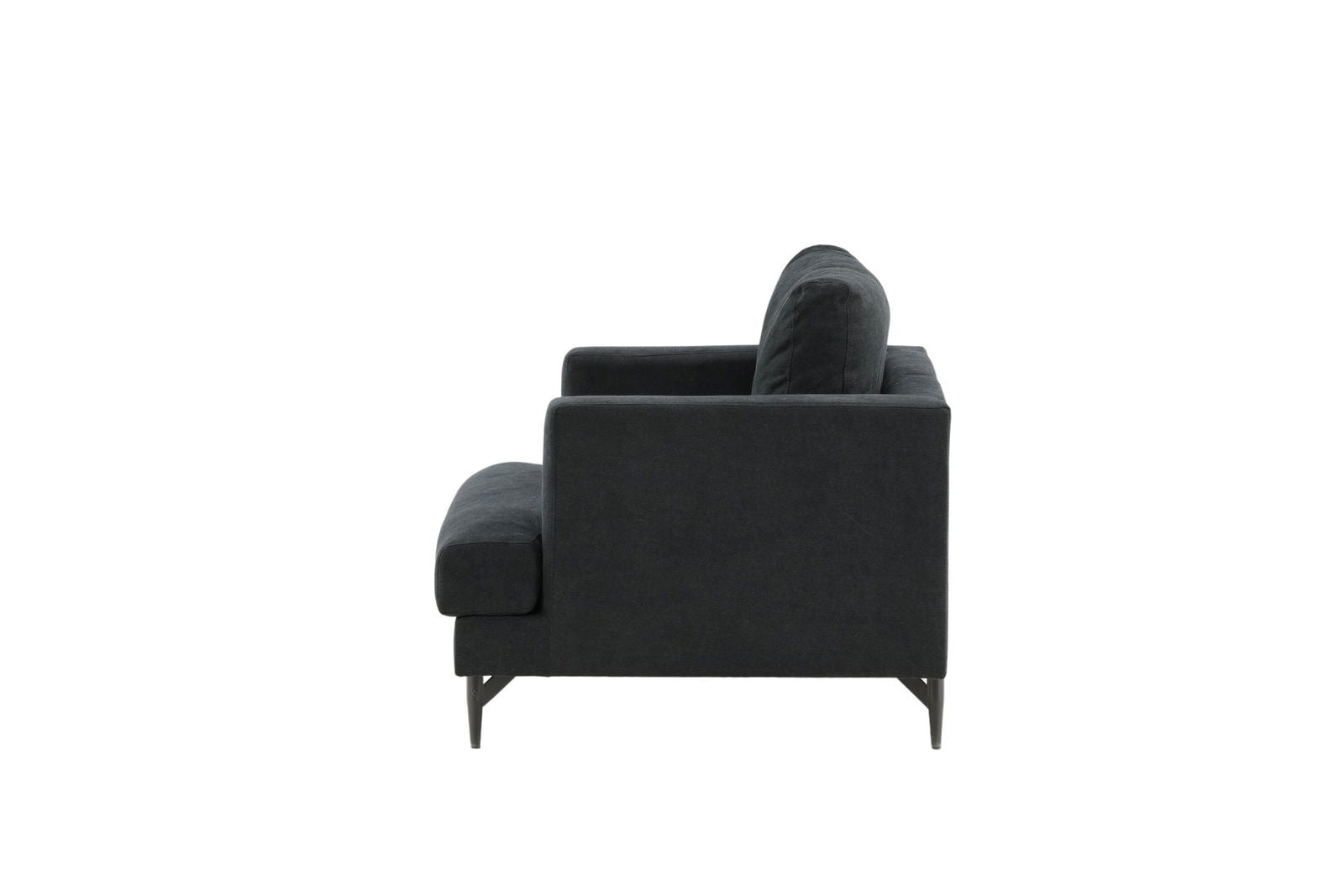 Venture Home Sofia Single Sofa - Black / Black Fabric - vivahabitat.com