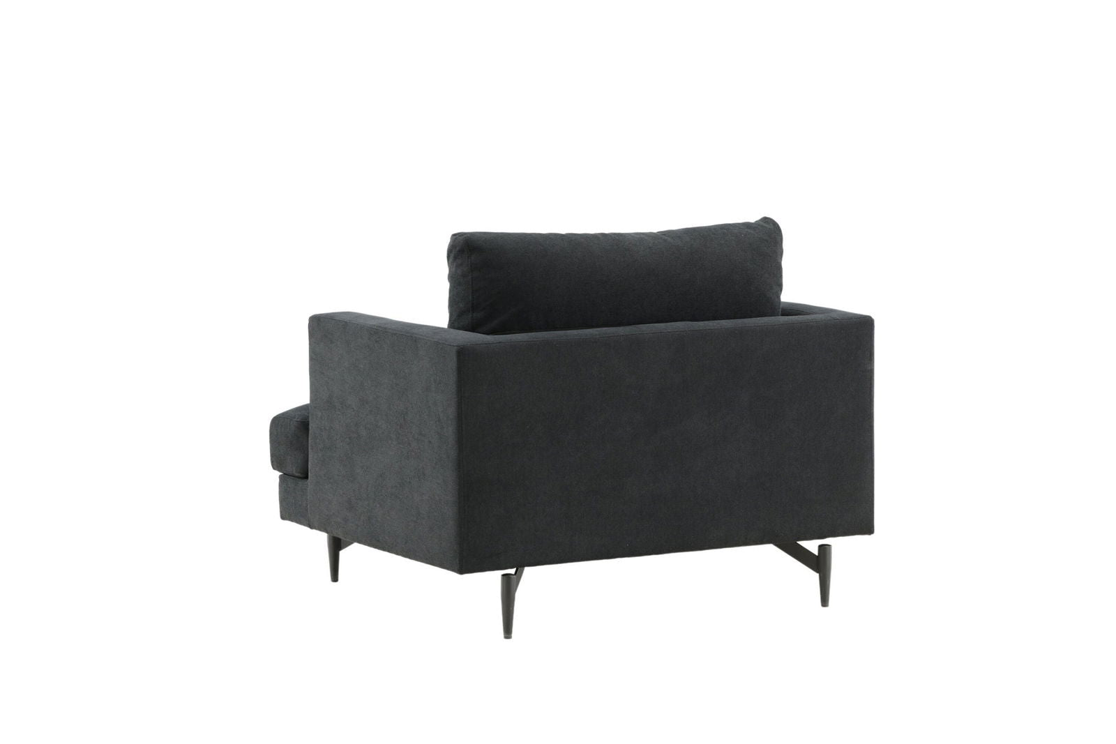 Venture Home Sofia Single Sofa - Black / Black Fabric - vivahabitat.com