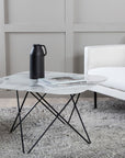 Venture Home Tristar Sofa Table - Black / White Glass Marble - vivahabitat.com