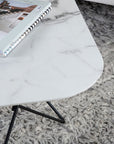 Venture Home Tristar Sofa Table - Black / White Glass Marble - vivahabitat.com