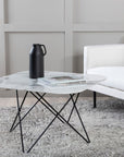 Venture Home Tristar Sofa Table - Black / White Glass Marble - vivahabitat.com