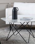 Venture Home Tristar Sofa Table - Black / White Glass Marble - vivahabitat.com