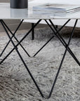 Venture Home Tristar Sofa Table - Black / White Glass Marble - vivahabitat.com