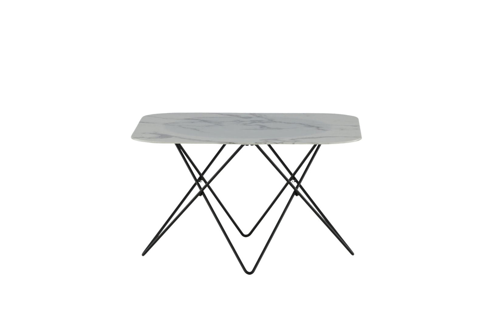 Venture Home Tristar Sofa Table - Black / White Glass Marble - vivahabitat.com