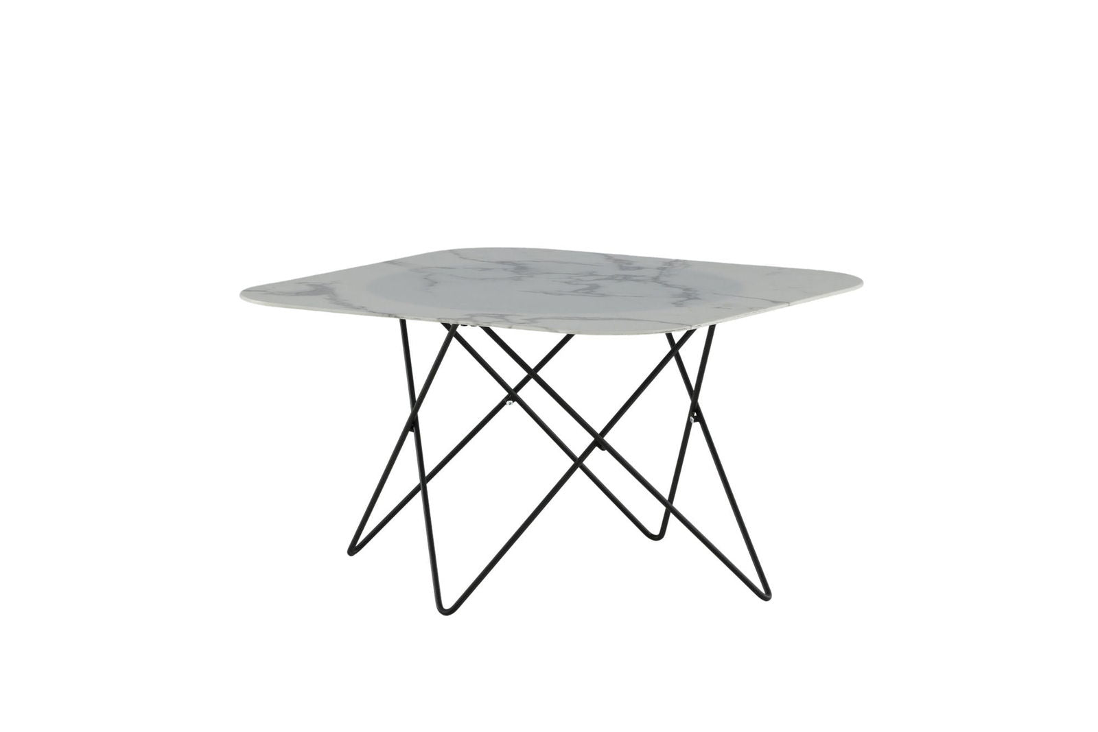 Venture Home Tristar Sofa Table - Black / White Glass Marble - vivahabitat.com