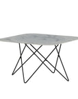 Venture Home Tristar Sofa Table - Black / White Glass Marble - vivahabitat.com