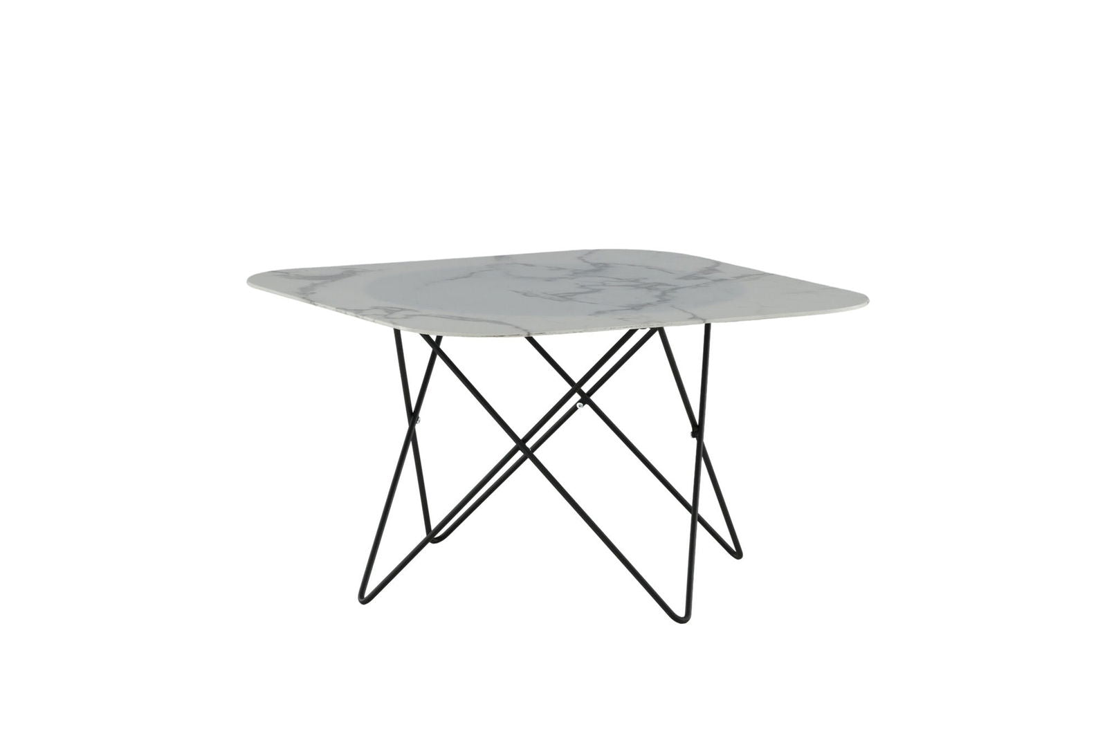 Venture Home Tristar Sofa Table - Black / White Glass Marble - vivahabitat.com