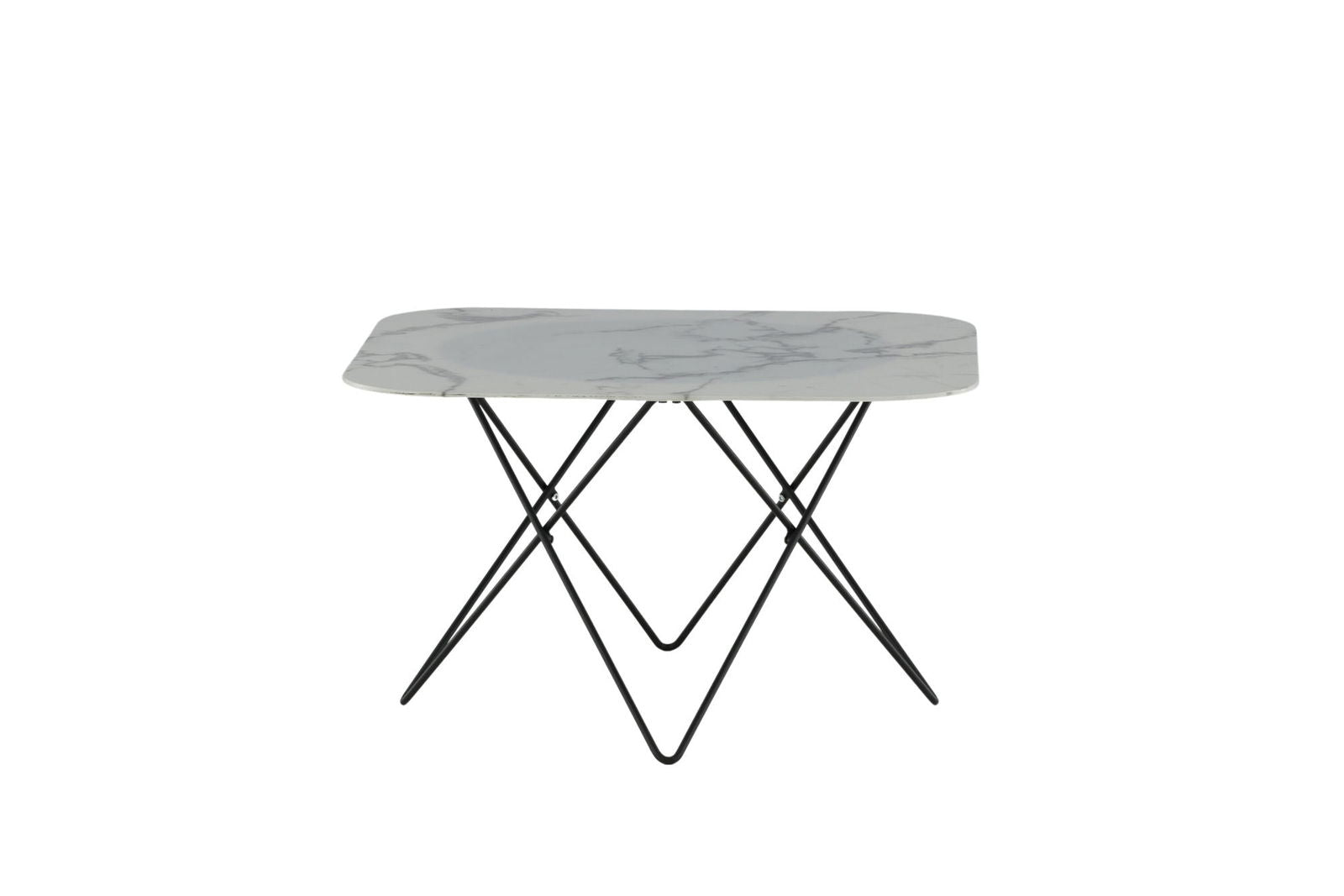 Venture Home Tristar Sofa Table - Black / White Glass Marble - vivahabitat.com