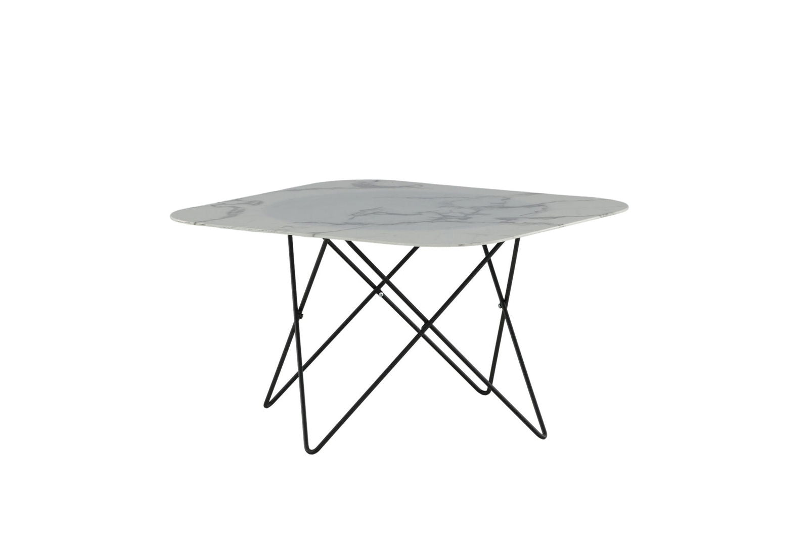 Venture Home Tristar Sofa Table - Black / White Glass Marble - vivahabitat.com