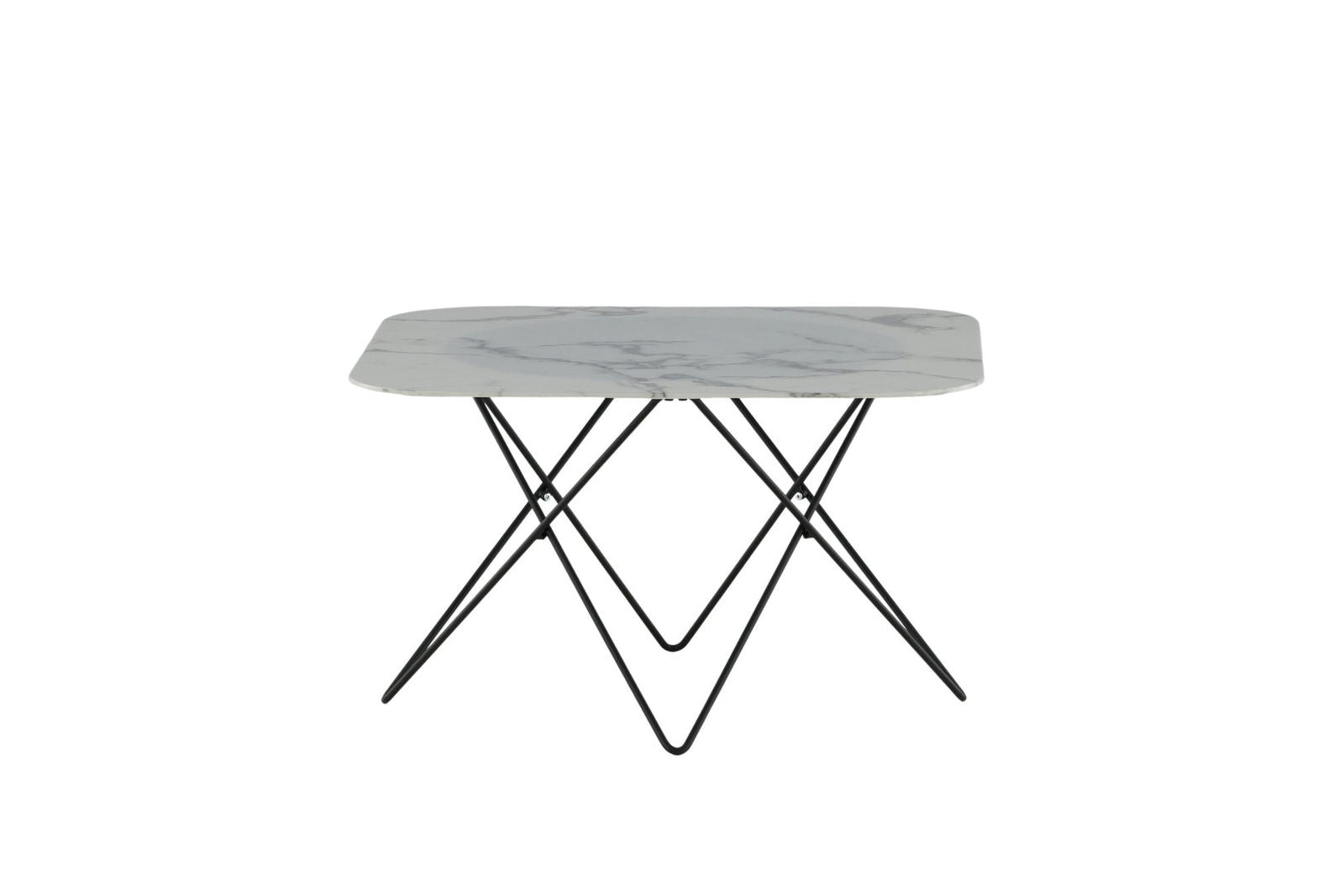 Venture Home Tristar Sofa Table - Black / White Glass Marble - vivahabitat.com