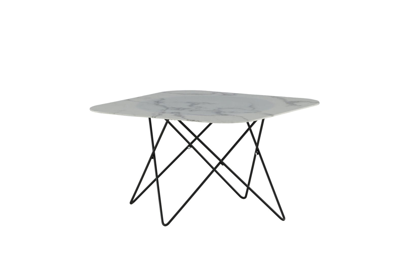 Venture Home Tristar Sofa Table - Black / White Glass Marble - vivahabitat.com