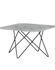 Venture Home Tristar Sofa Table - Black / White Glass Marble - vivahabitat.com