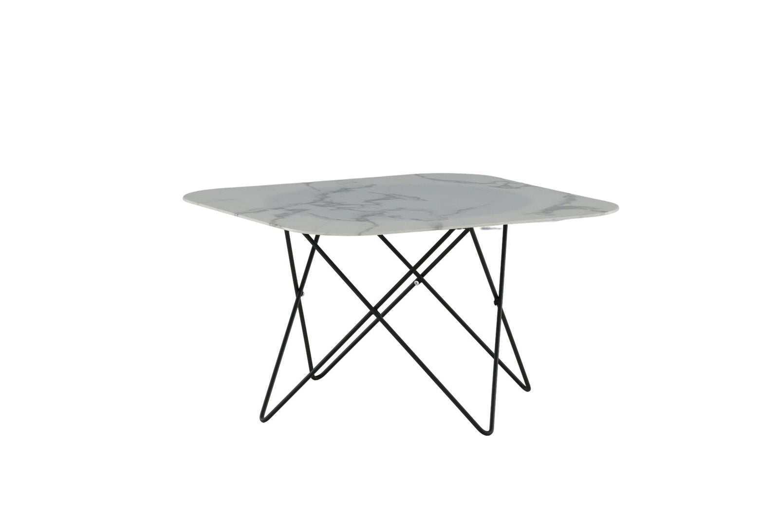 Venture Home Tristar Sofa Table - Black / White Glass Marble - vivahabitat.com