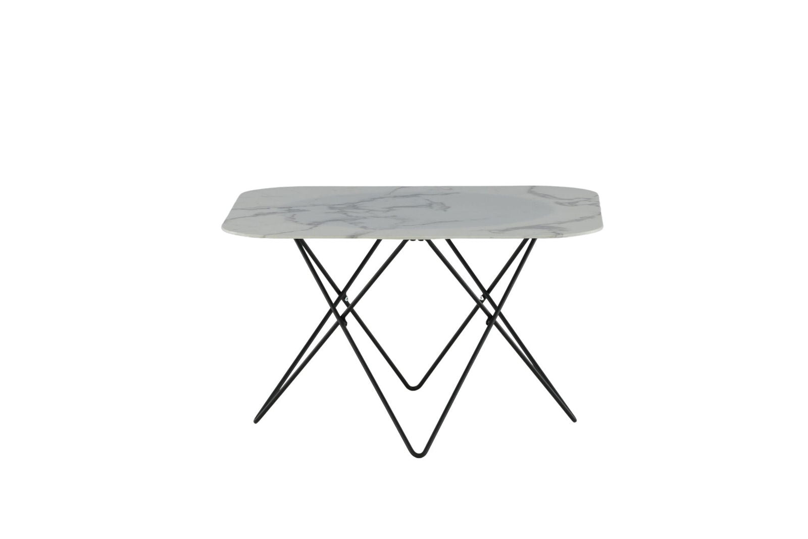 Venture Home Tristar Sofa Table - Black / White Glass Marble - vivahabitat.com