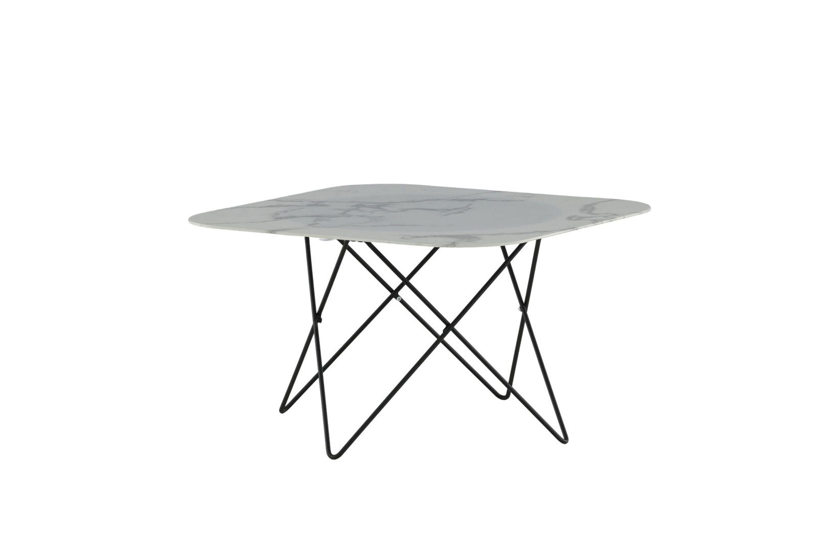 Venture Home Tristar Sofa Table - Black / White Glass Marble - vivahabitat.com