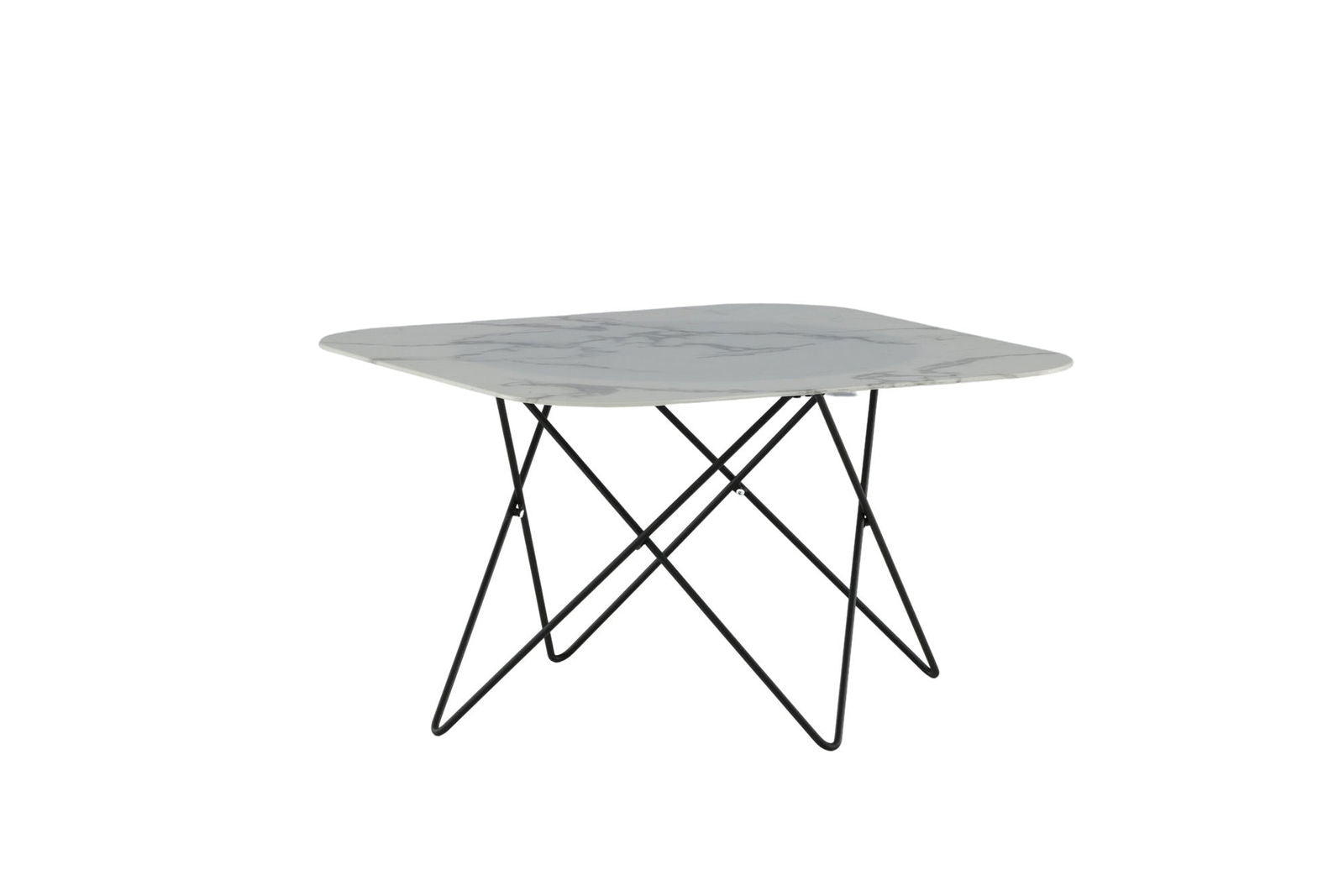 Venture Home Tristar Sofa Table - Black / White Glass Marble - vivahabitat.com